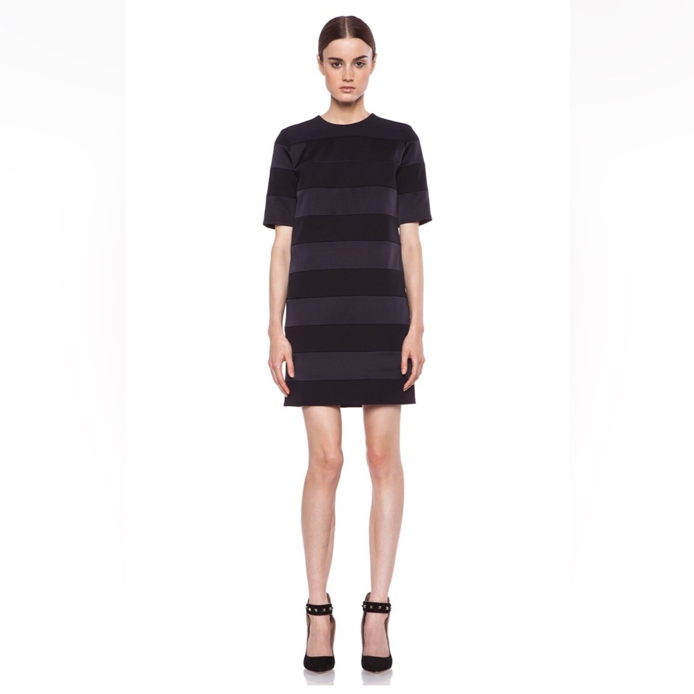 VICTORIA VICTORIA BECKHAM Black & Blue Mini Dress Size 6